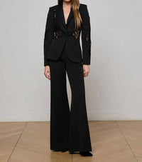 L'Agence Clementine Lace Applique Blazer in black 1 - women's jacket - view 4