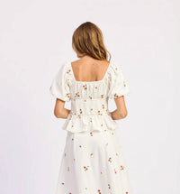 En Saison - STRAWBERRY PEPLUM TOP