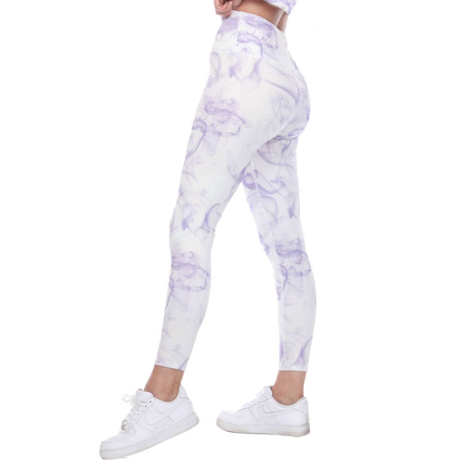 GOLDHAUS Smoke High Rise Leggings in violet - women's pants - alternate view