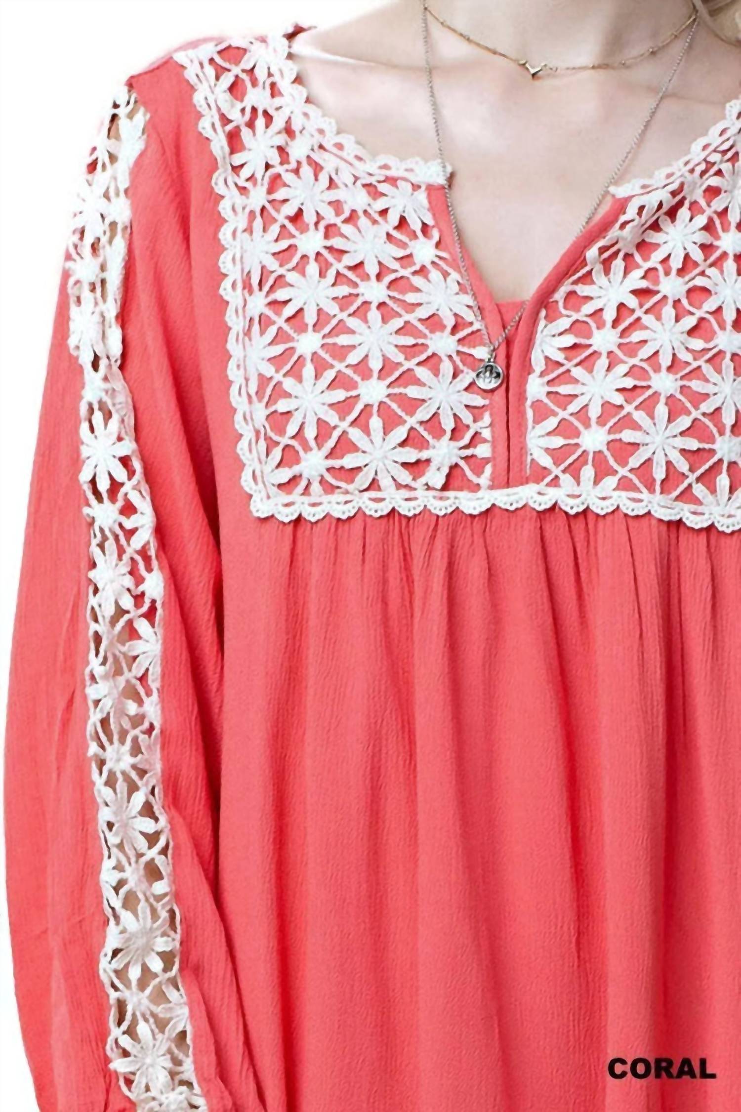 Kori - Lace Peasant Dress