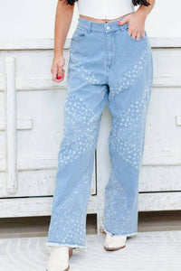 Davi & Dani - Free Falling High-rise Cotton Blend Wide Leg Jeans