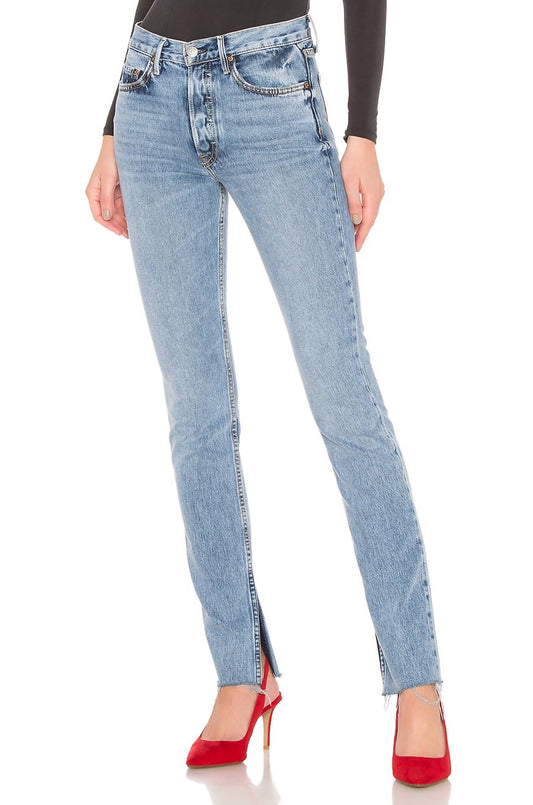 Grlfrnd - ADDISON HIGH RISE SPLIT HEM RIGID BUTTON FLY JEANS