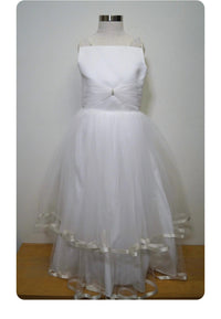 Tha Canadian Profile - Girl's Tulle And Satin With Double Ruffle Skirt Communion Dress