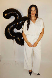 Mulla - Satin V Neck Top & Pants Set