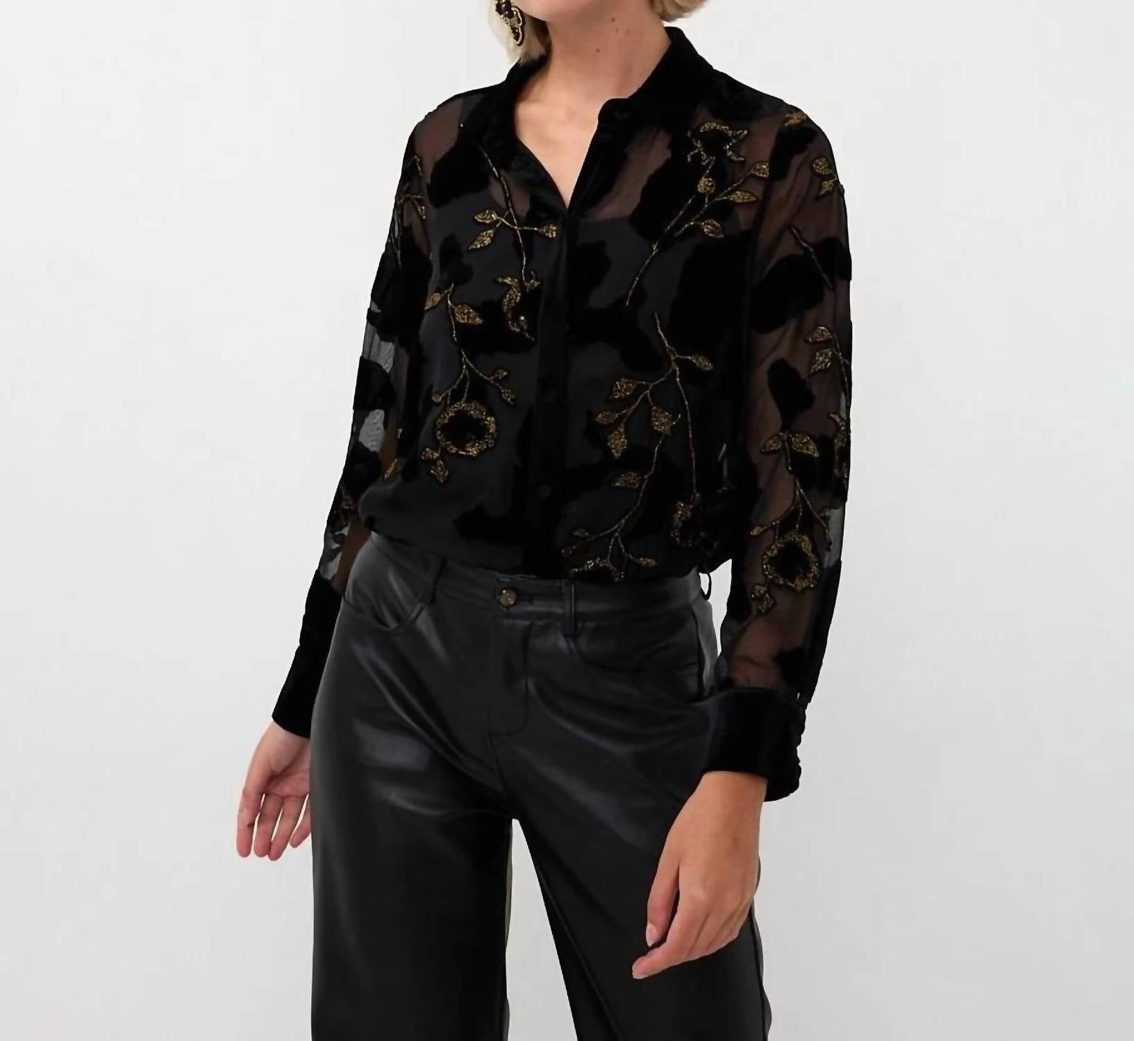 Esqualo - Burnout Flower Blouse