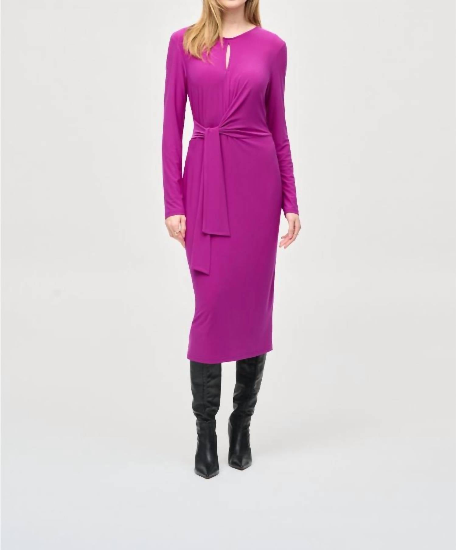 Joseph Ribkoff - Knotted Keyhole Midi Dress