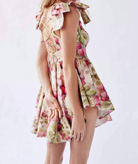 Selkie Strawberry Cream Dress in pink - women's dress - detail view