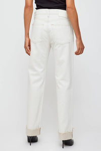 Moussy Bellport Straight Jean in white - women's jeans - detail view