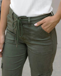 Grace and Lace Women's Sueded Twill Cargo Pants in deep green - women's pants - view 8