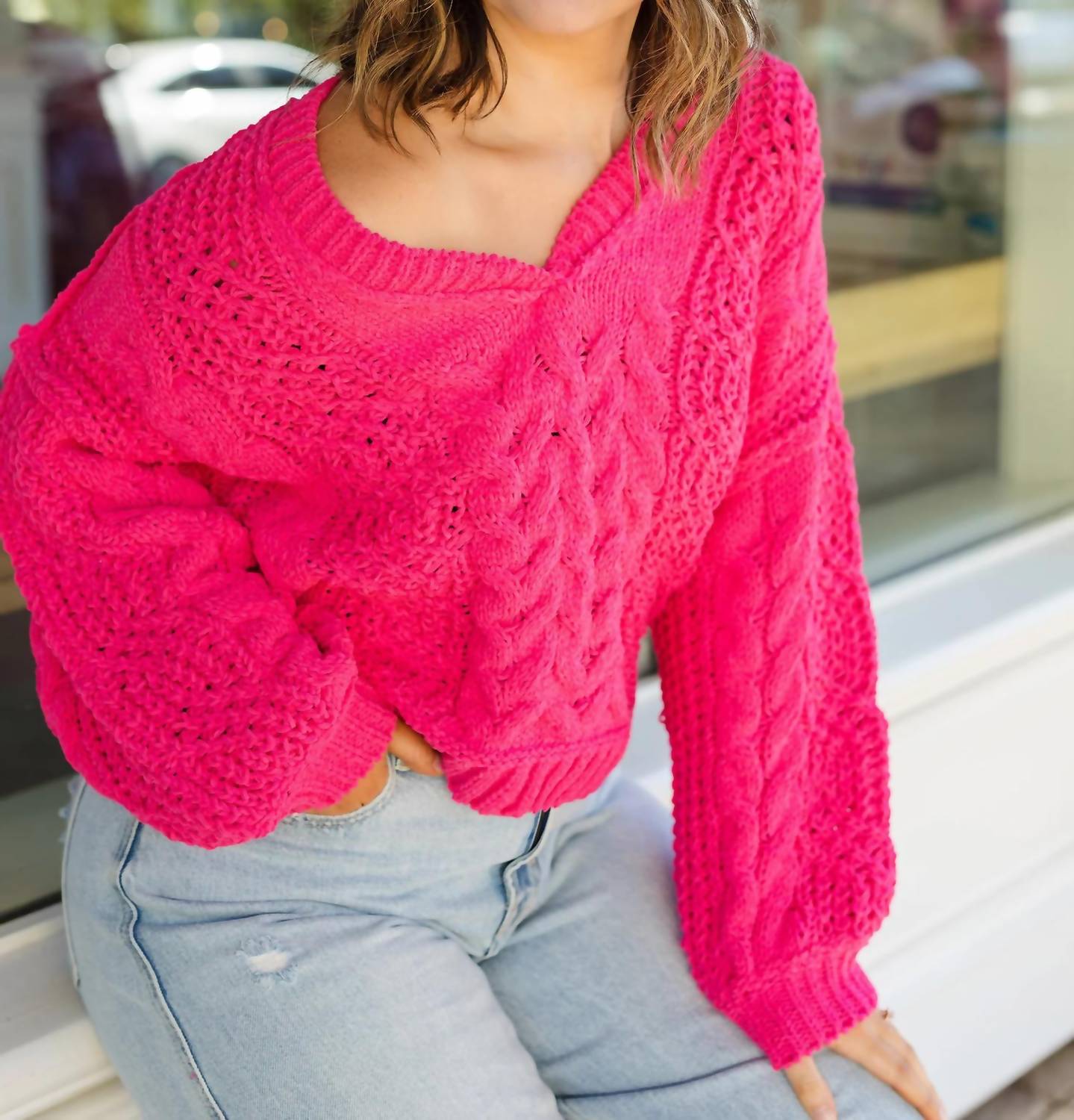 Pol - Cuddle Season Knit Cropped Sweater