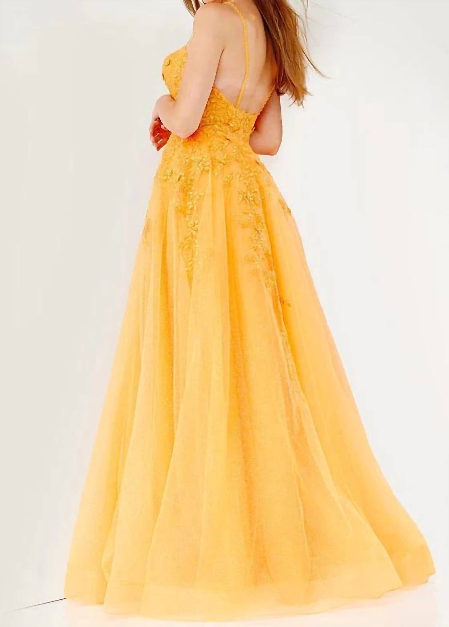 Jovani - Floral Embroidered Prom Gown