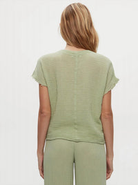 Michael Stars - Evie Gauze Short Sleeves Faux Wrap Top