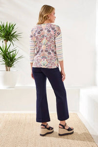 Tribal - 3/4 Sleeve Crew Neck Top