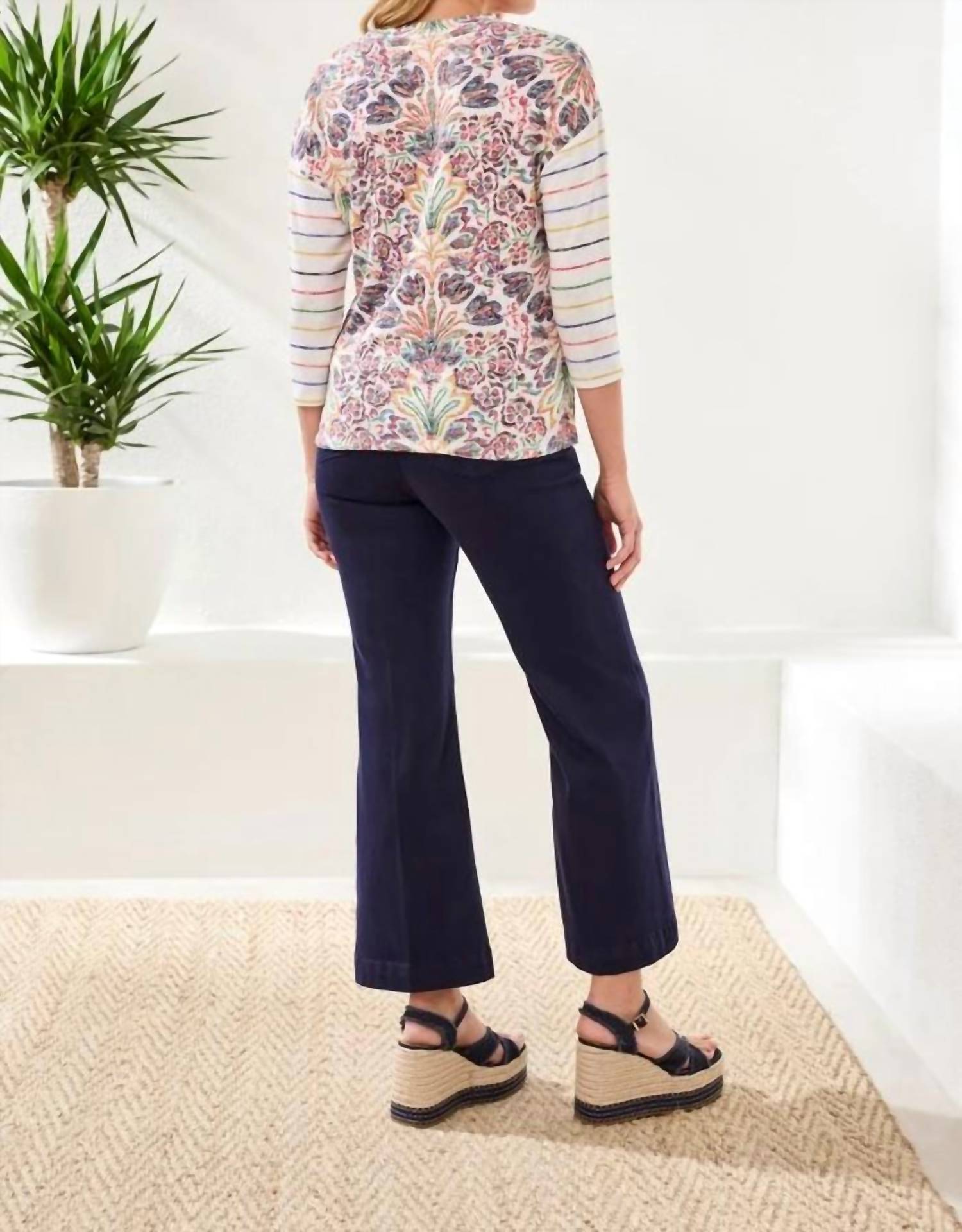 Tribal - 3/4 Sleeve Crew Neck Top
