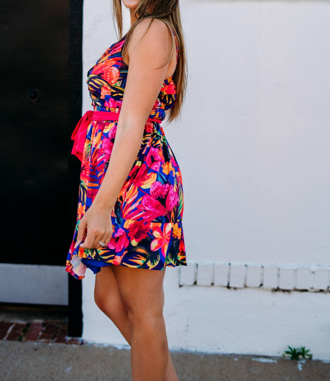 Joy Joy - Spagetti Strape Flounce Hem Dress