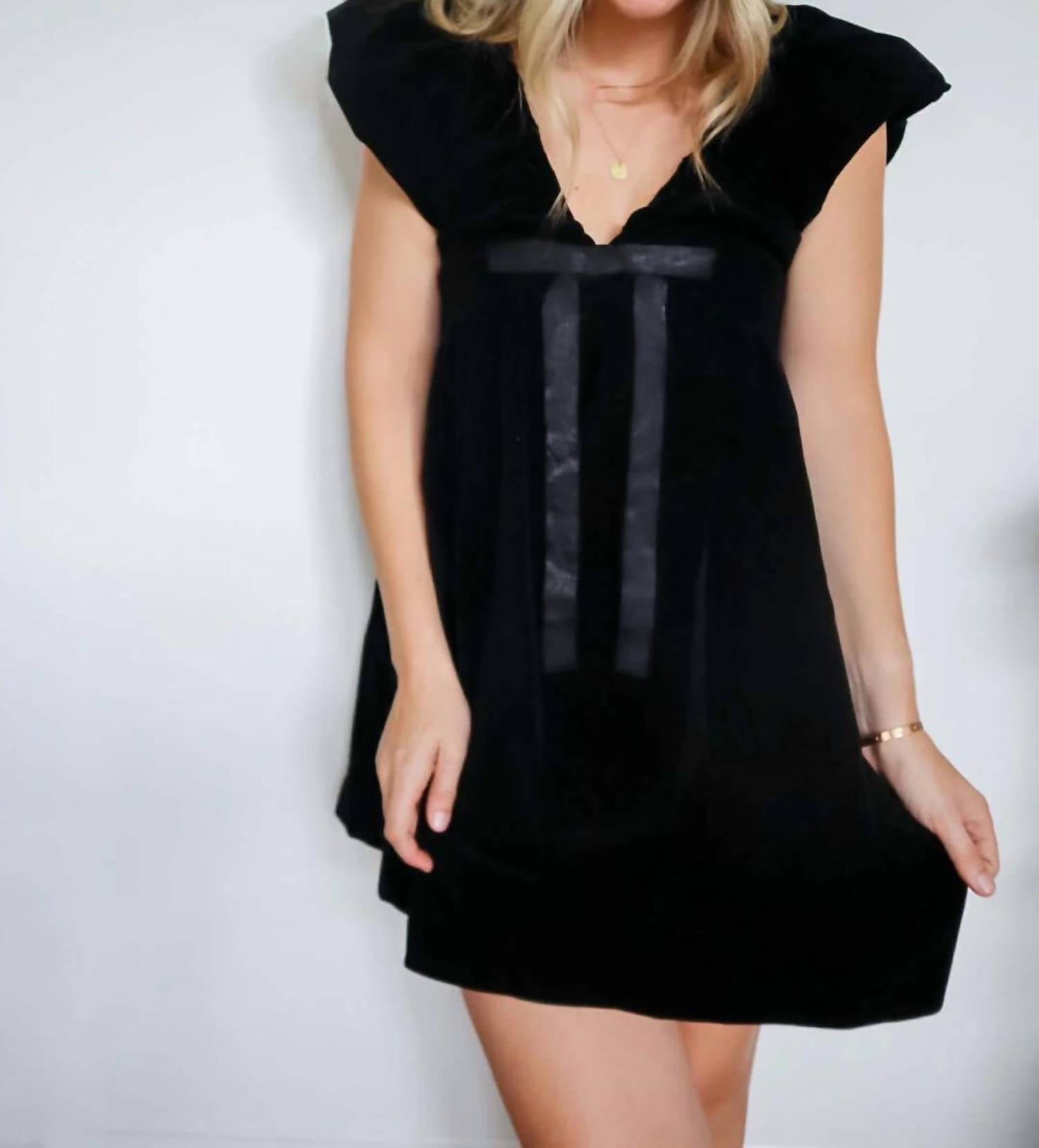 Endless Rose - Velvet Satin Bow Mini Dress