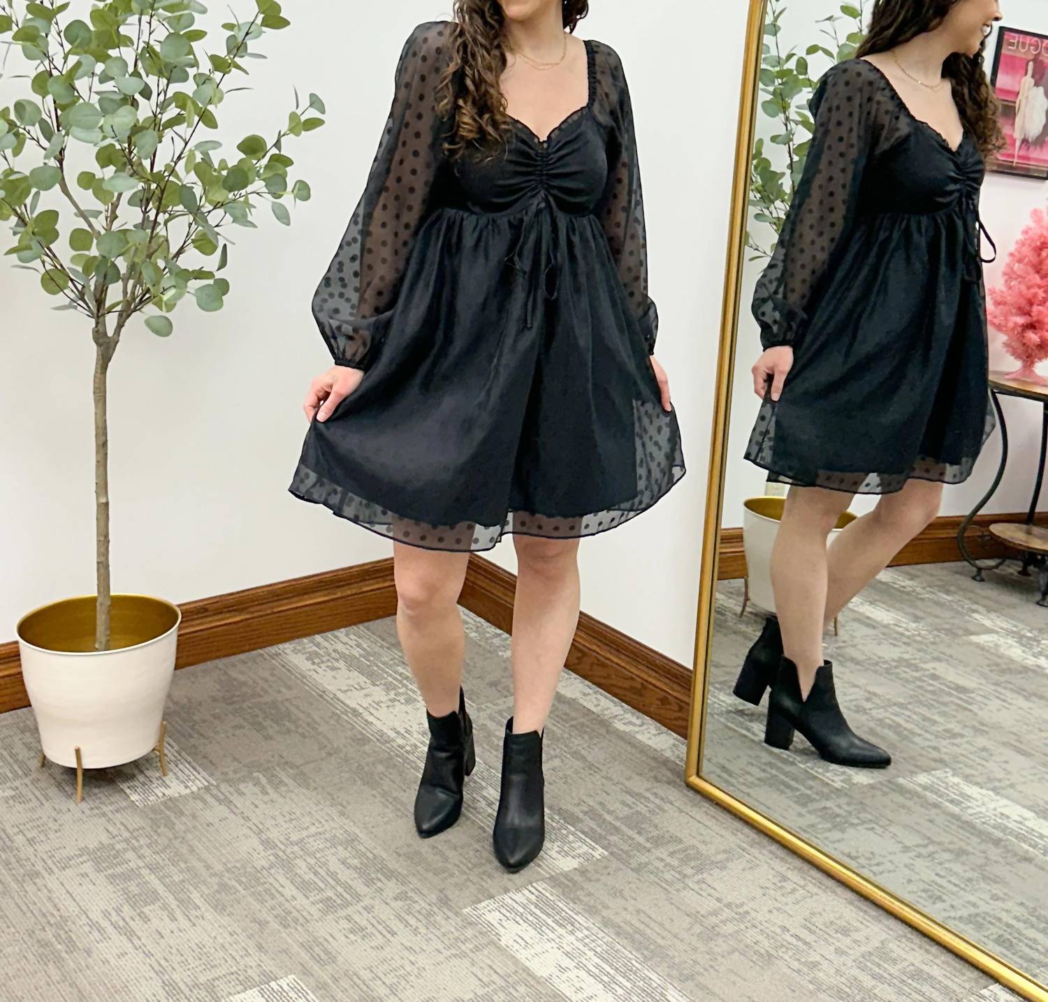 Mittoshop - Polka Dot Long Sleeve Dress