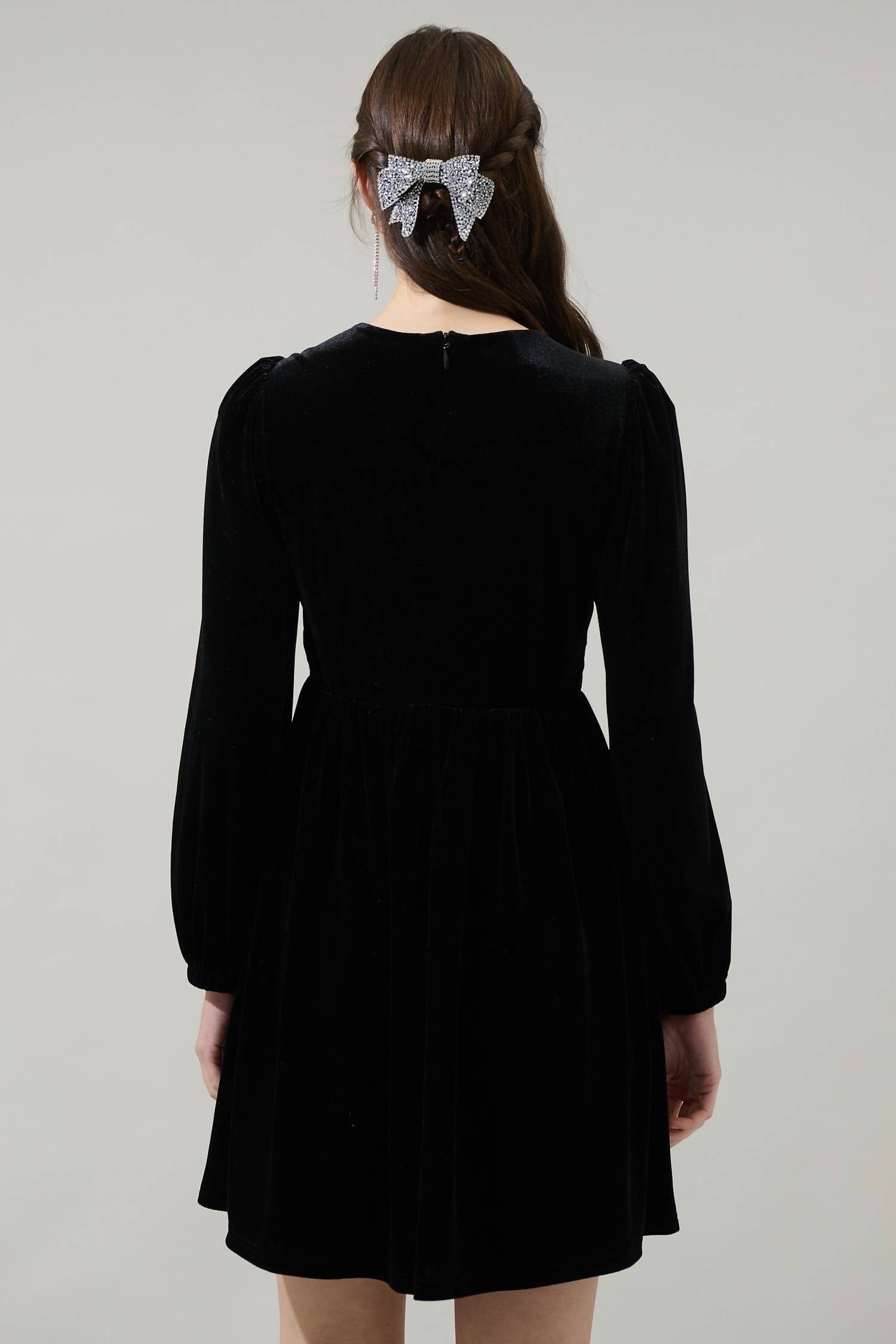 Sugarlips - Stella Velvet Bow Mini Dress