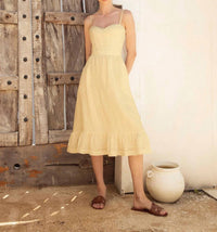 Andres Otalora - Inspiras Corseted Linen Midi Dress