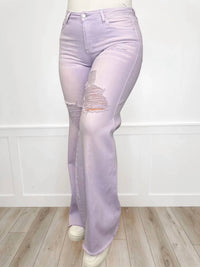 Blakeley - Ensley Distressed High-rise Fray Hem Wide Leg Jeans