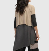 ALEMBIKA Essential Colorblock Cupro Cardigan in multi - women's cardigan - alternate view
