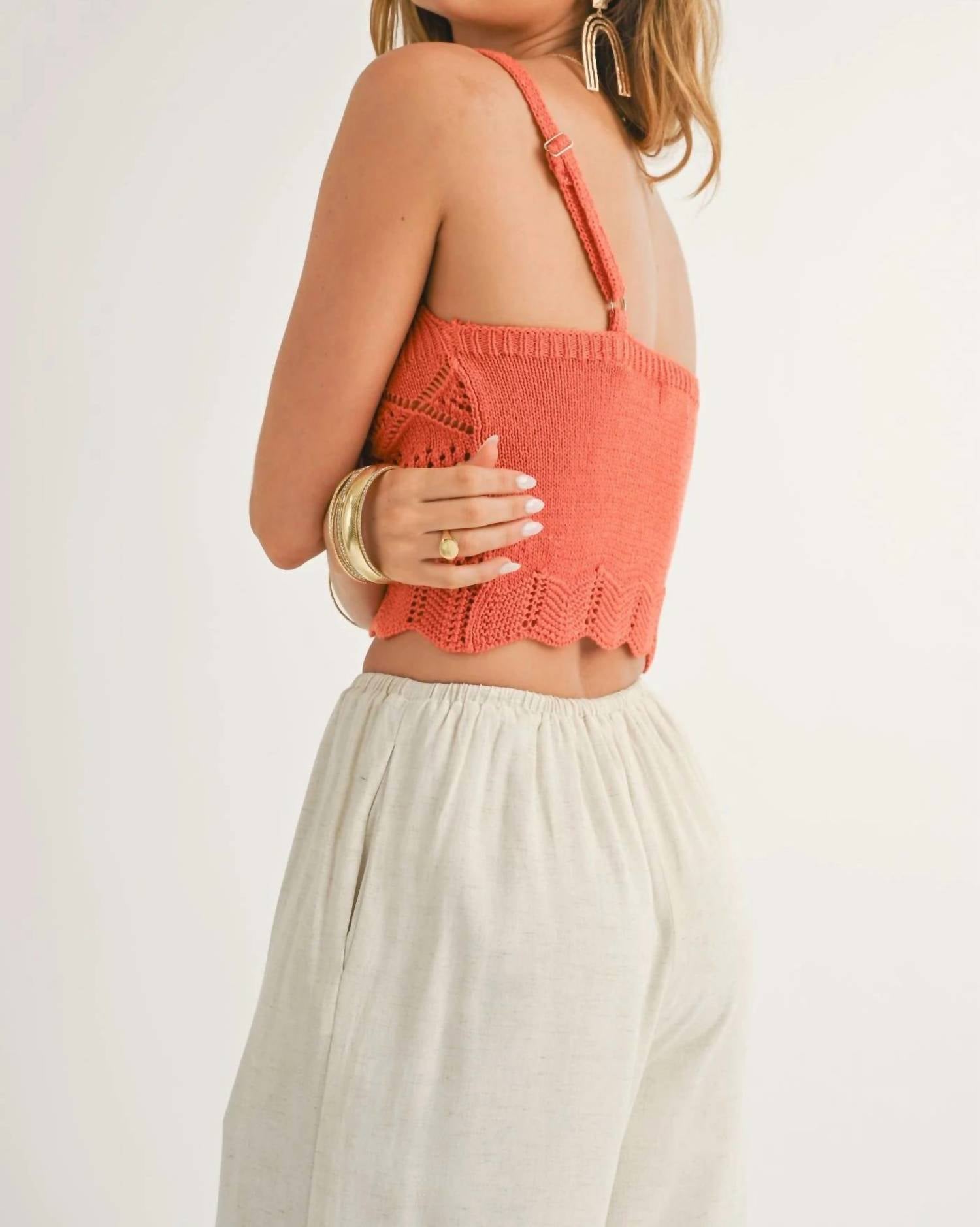 Sage The Label - Mae Pointelle Crop Sweater Top