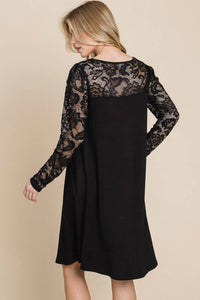 Emerald Collection Solid French Terry Rayon Dress in emerald - women's dress - detail view