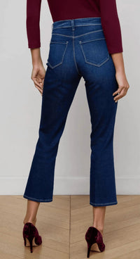 L'Agence Noya Cropped Slim Flare Jeans in sterling - women's jeans - alternate view