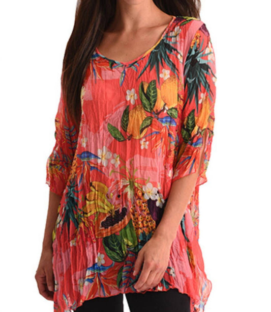 Hawaiian Escape 3/4 Sleeve Tunic