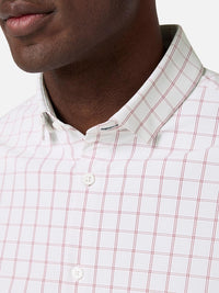 Mizzen + Main Leeward No Tuck Shirt Top in aluminum hampton plaid - men's long sleeve top - alternate view