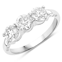 Diana M Jewels Women's Round Lab-Grown Diamond Fashion Ring (1.50 Ct) - Petite in 14k white gold - women's jewelry