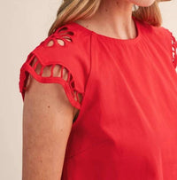 En Merci - Embroidered Cut Out Blouse