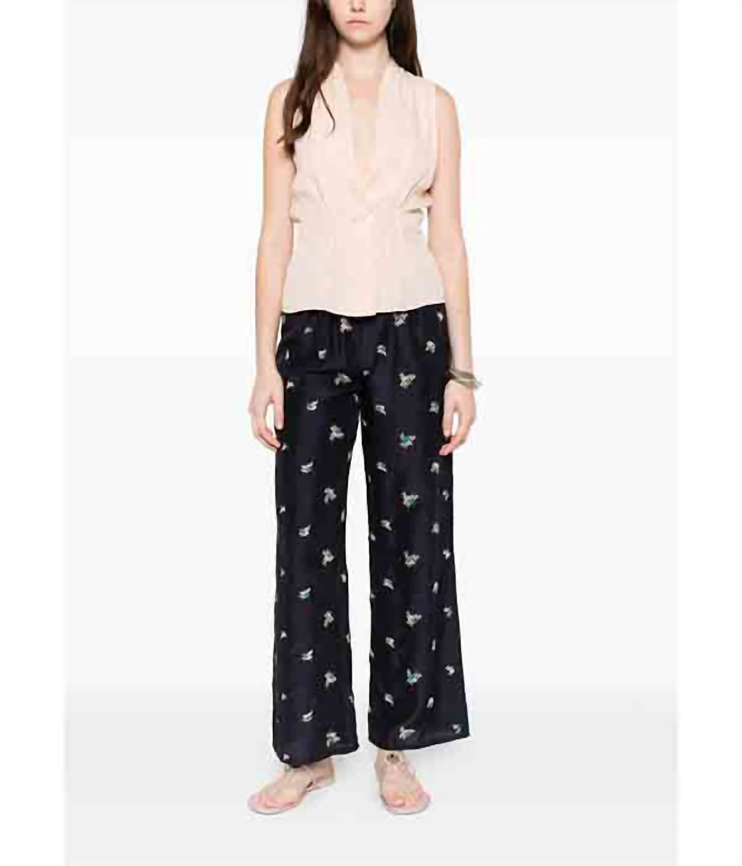 Forte Forte - Women's “petites Fleurs” Embroidered Silk Pants