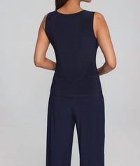 Joseph Ribkoff Embellished Tank With Chiffon Cardigan in navy - women's tank top - detail view