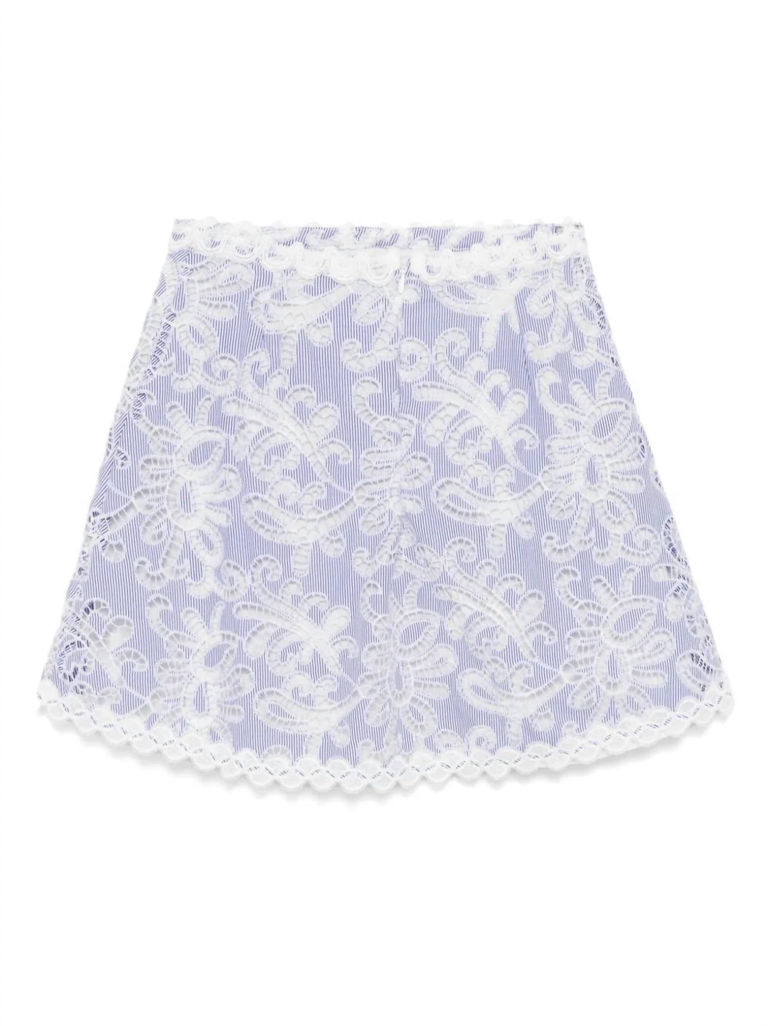 Waimari - Cecil Embroidered Eyelet Mini Skirt