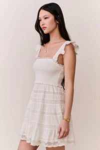 Loveshackfancy - Colbera Lace-trimmed Cotton Mini Dress