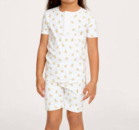 Petite Plume Kid's Pima Snug Fit Short Set in tres chick - kids' sleepwear