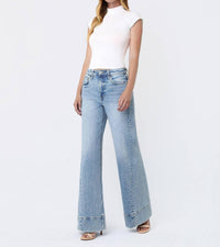 Vervet By Flying Monkey - April Wrap Seam Wide Leg Jeans