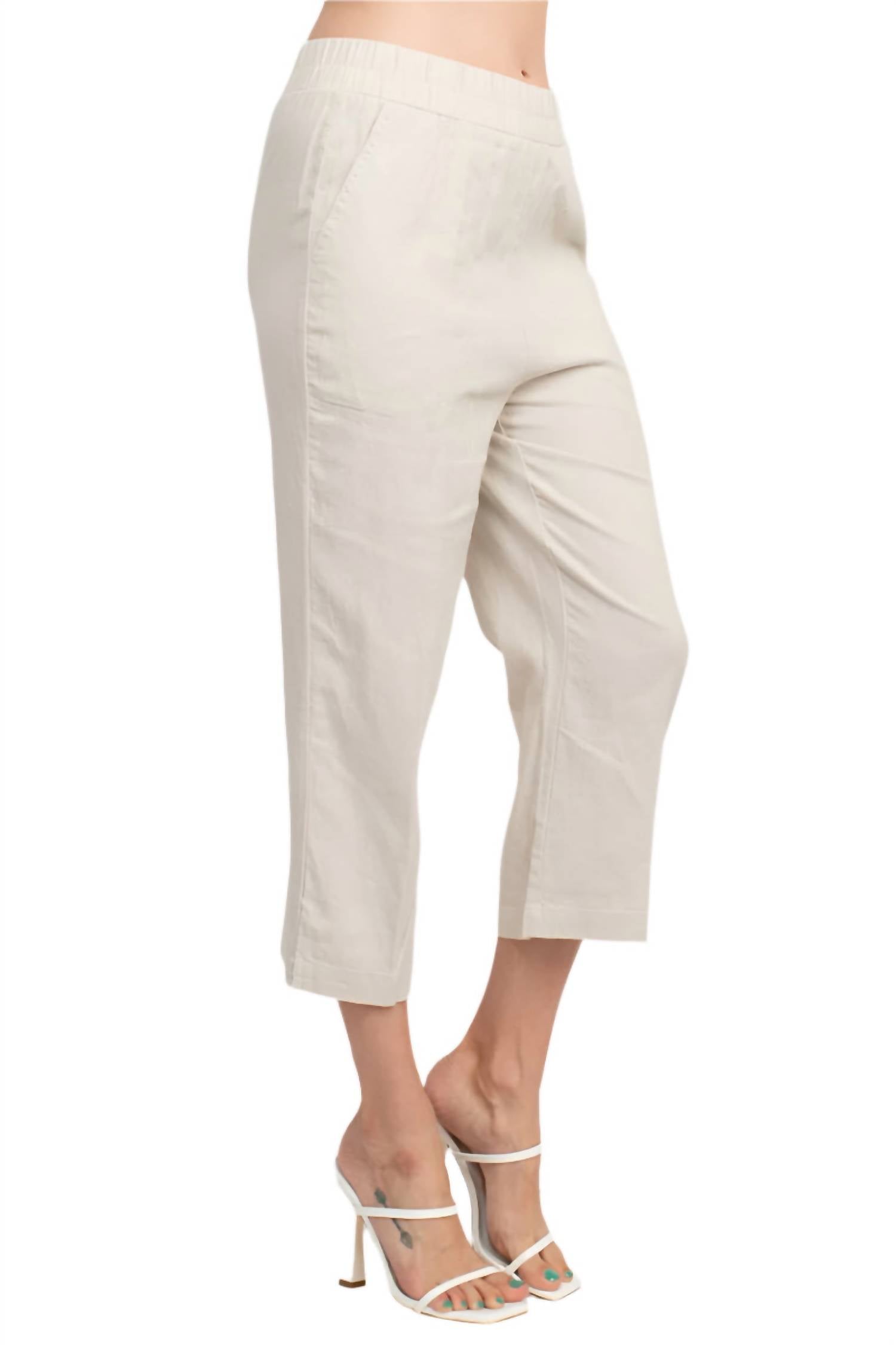 Land'N Sea - Women's Waist Slit Bottom Linen Gaucho Pant