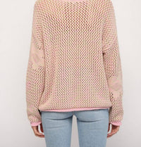 Fate - FLORAL PATTERN OPEN KNITTED SWEATER