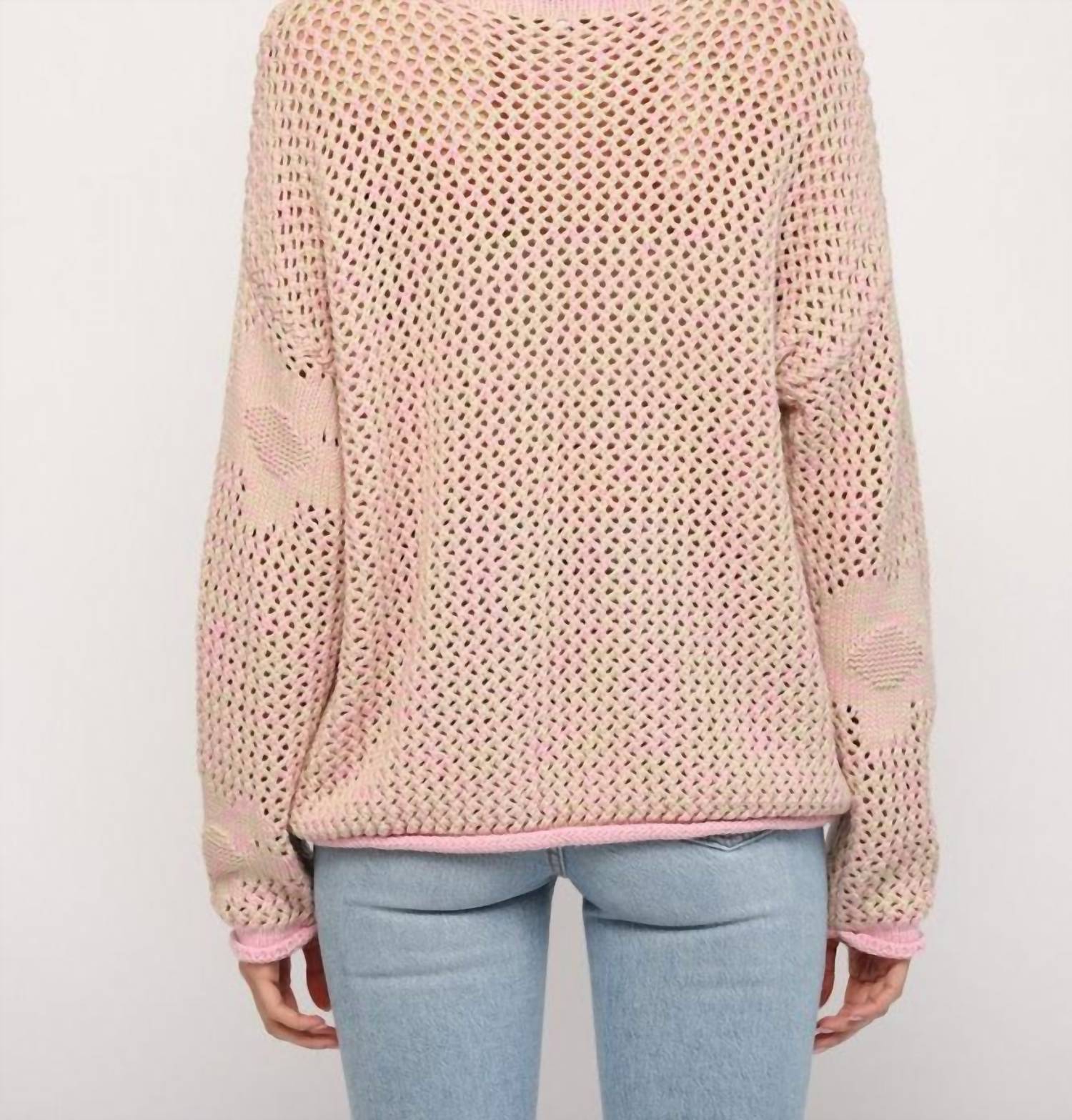 Fate - FLORAL PATTERN OPEN KNITTED SWEATER