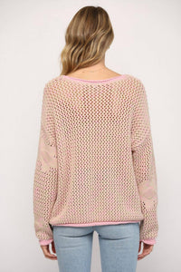 Fate - FLORAL PATTERN OPEN KNITTED SWEATER