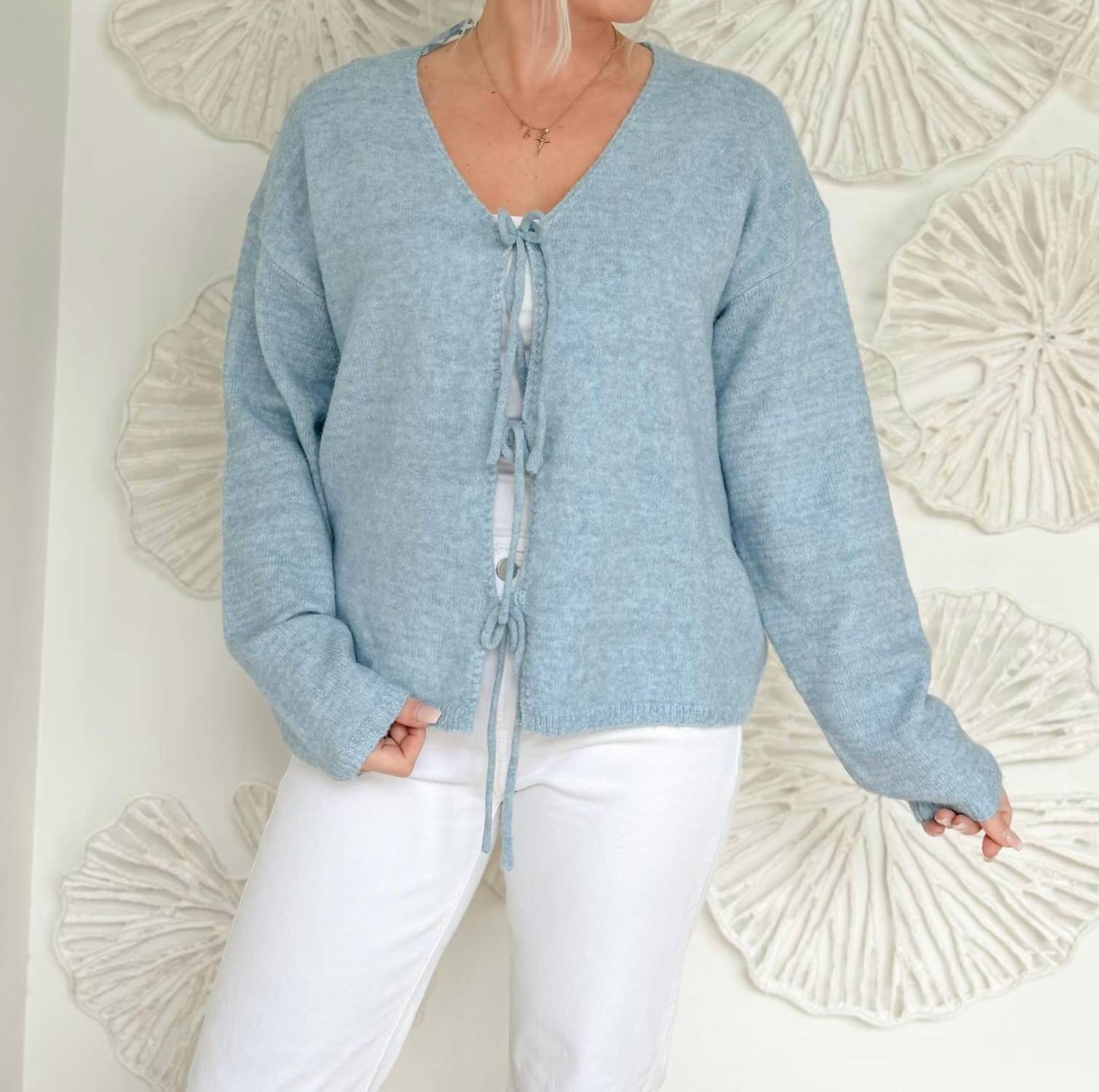 Wishlist - Brushed Front Tie Sweater