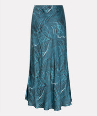 ESQUALO CRYSTAL WAVES SKIRT in teal print - women's skirt - alternate view