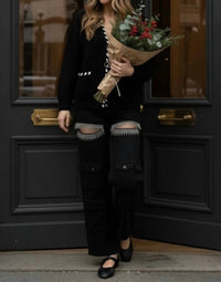 Dustella - Cut Out Rhinestone Cargo Pants