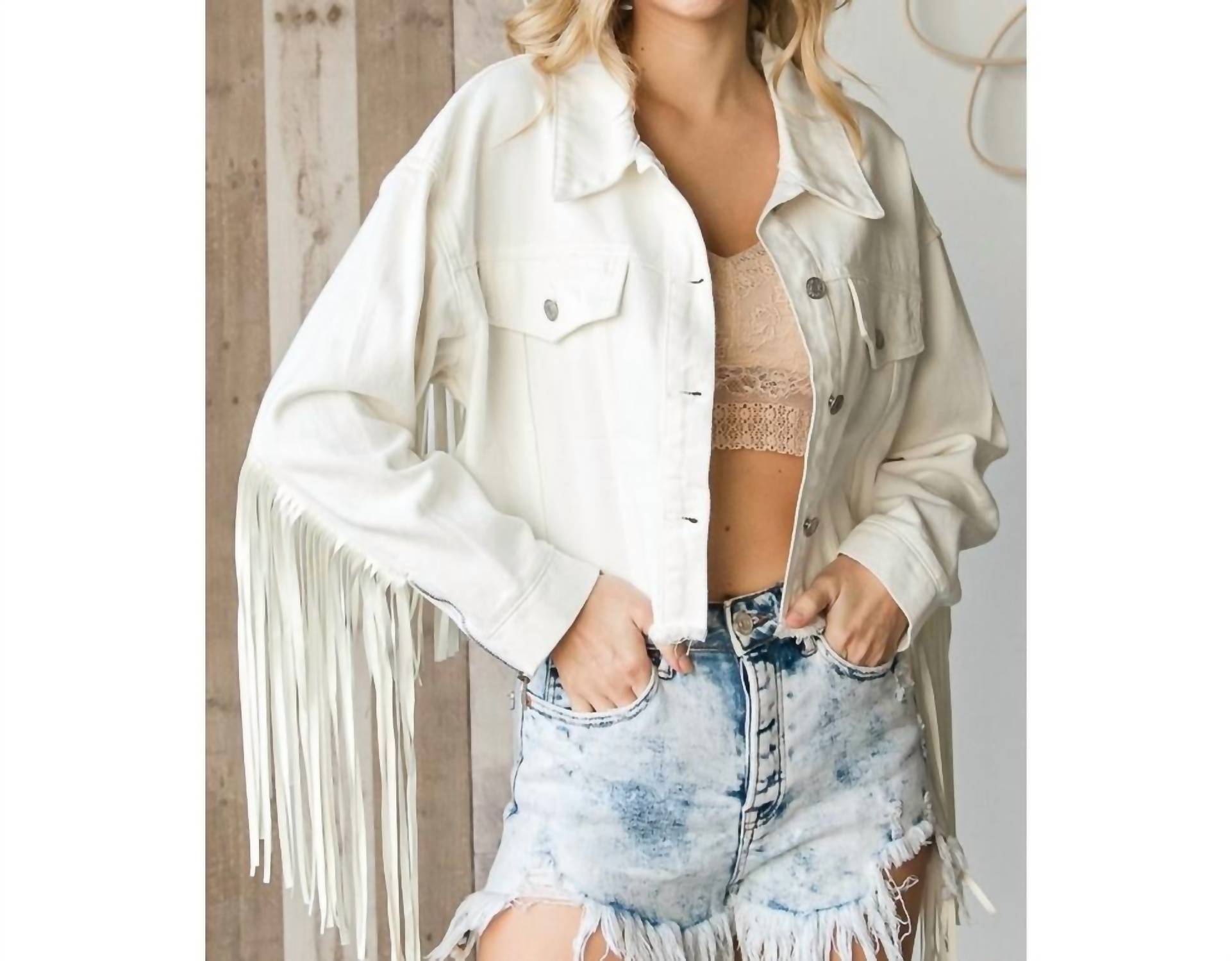 Veveret - Raw Hem Fringe Jacket
