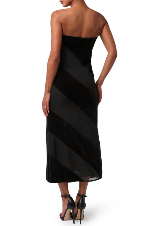 Lulus - Surrey Velvet Striped Dress
