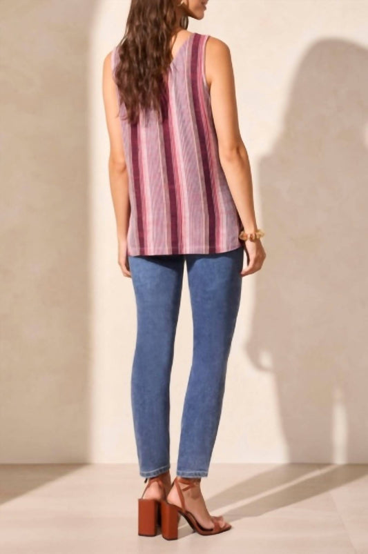 Tribal - Flowy Button Down Cami With Side Slit