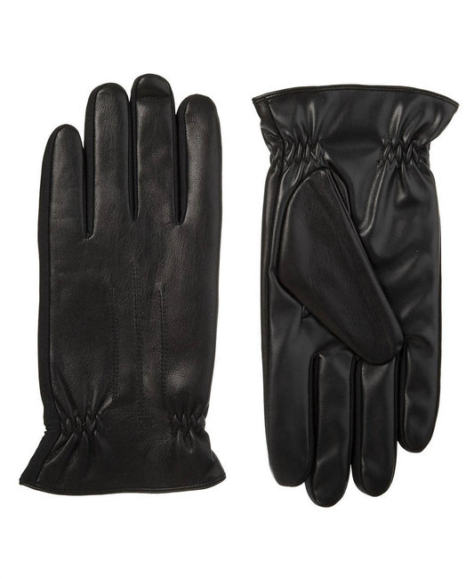 Men's Sleekheat Faux Nappa with Gathered Wrist Glove