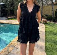 needii Petal & Tie Set in black - women's dress - alternate view